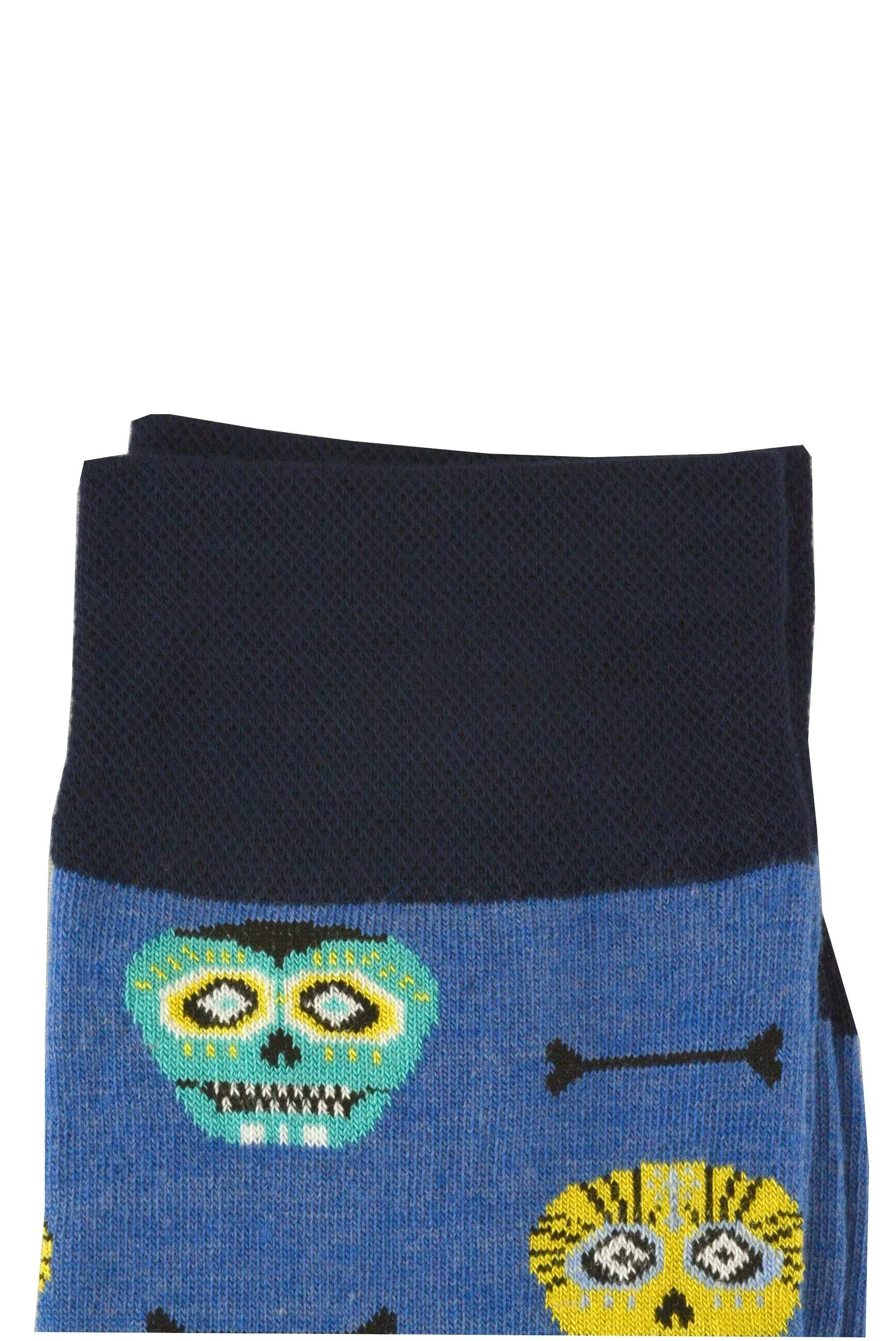 Men's Crew Socks in Combed Cotton Dia de los Muertos Design