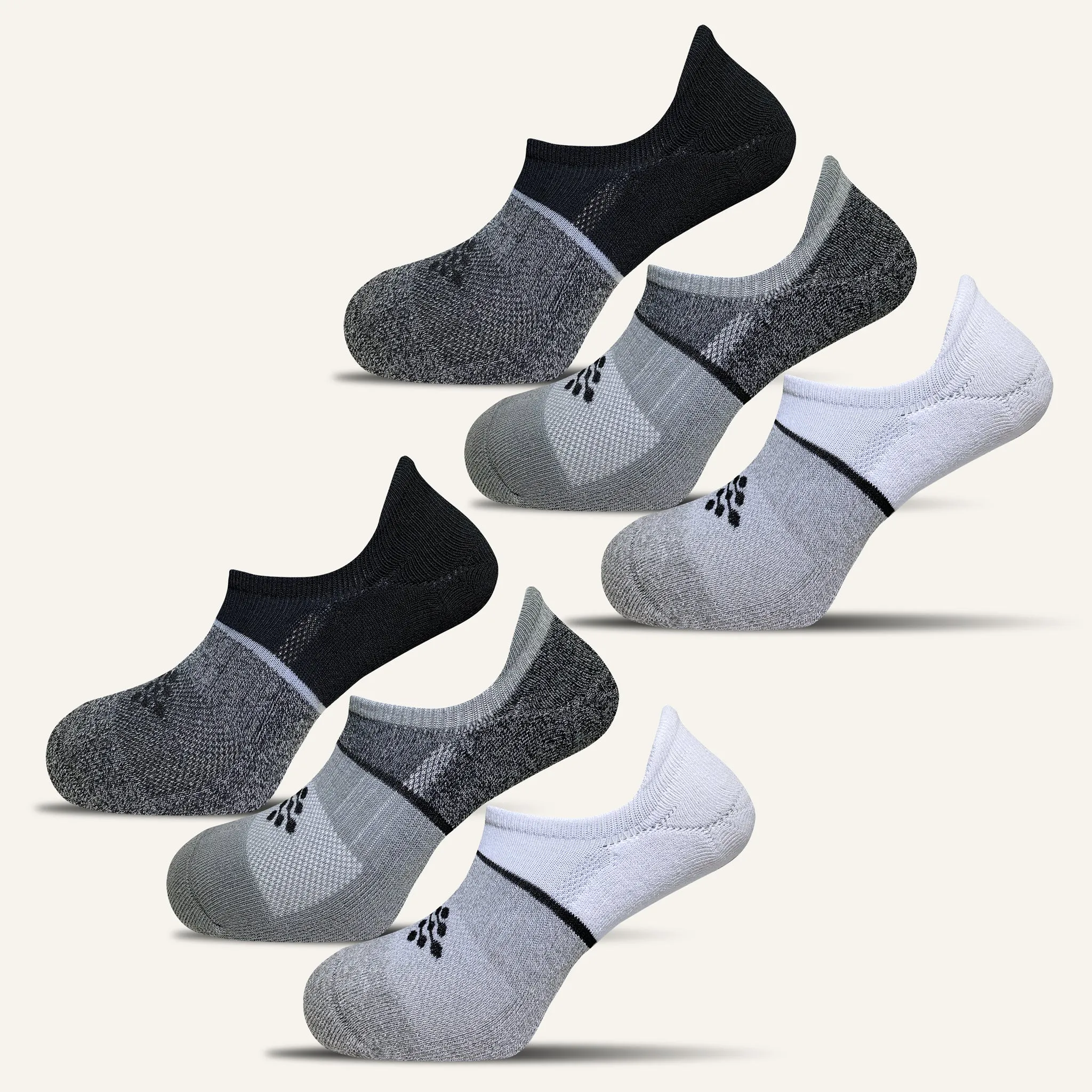 Men's Hidden No Show Socks with Tab - 6 Pair