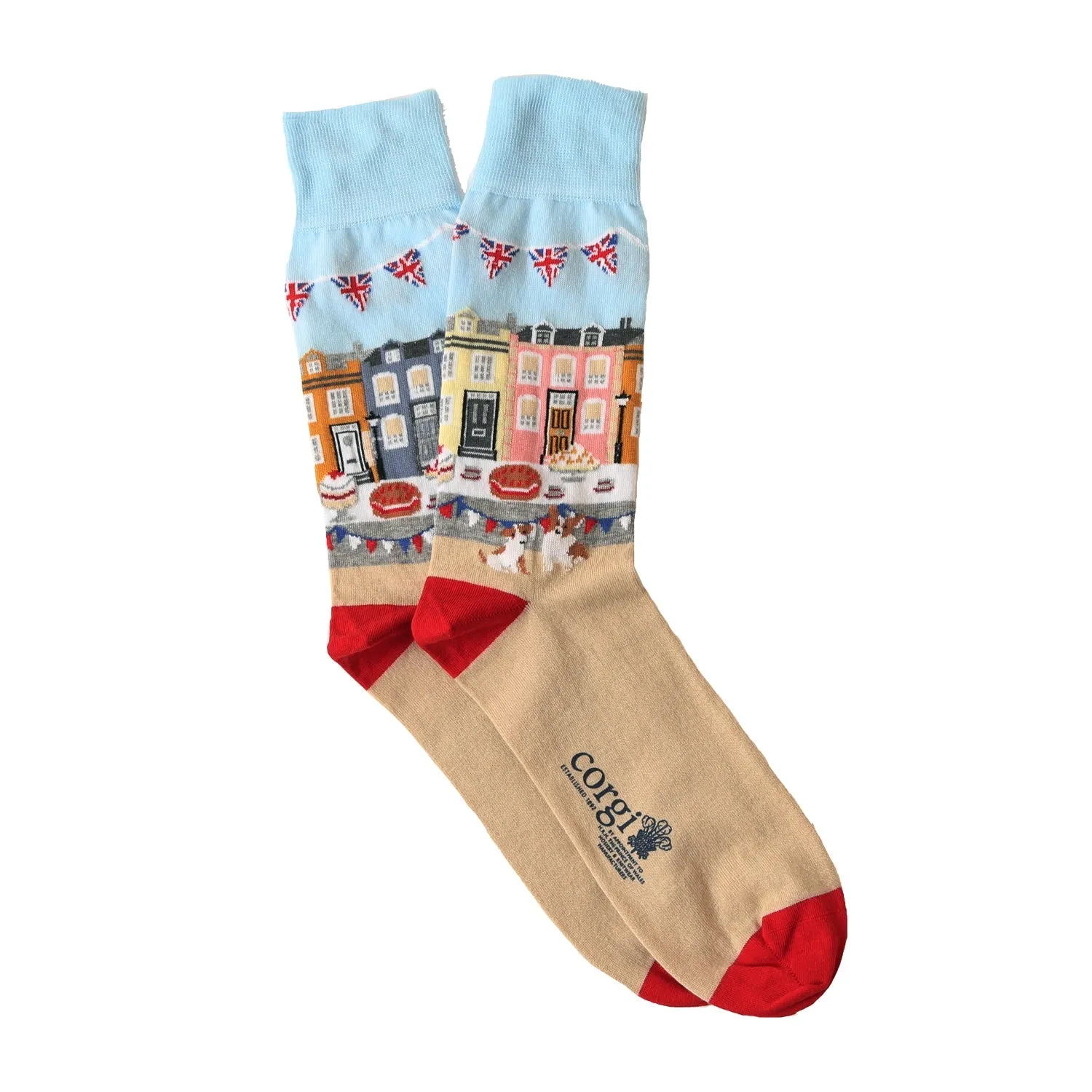 Men's Royal Corgi Dog Scene Cotton Socks