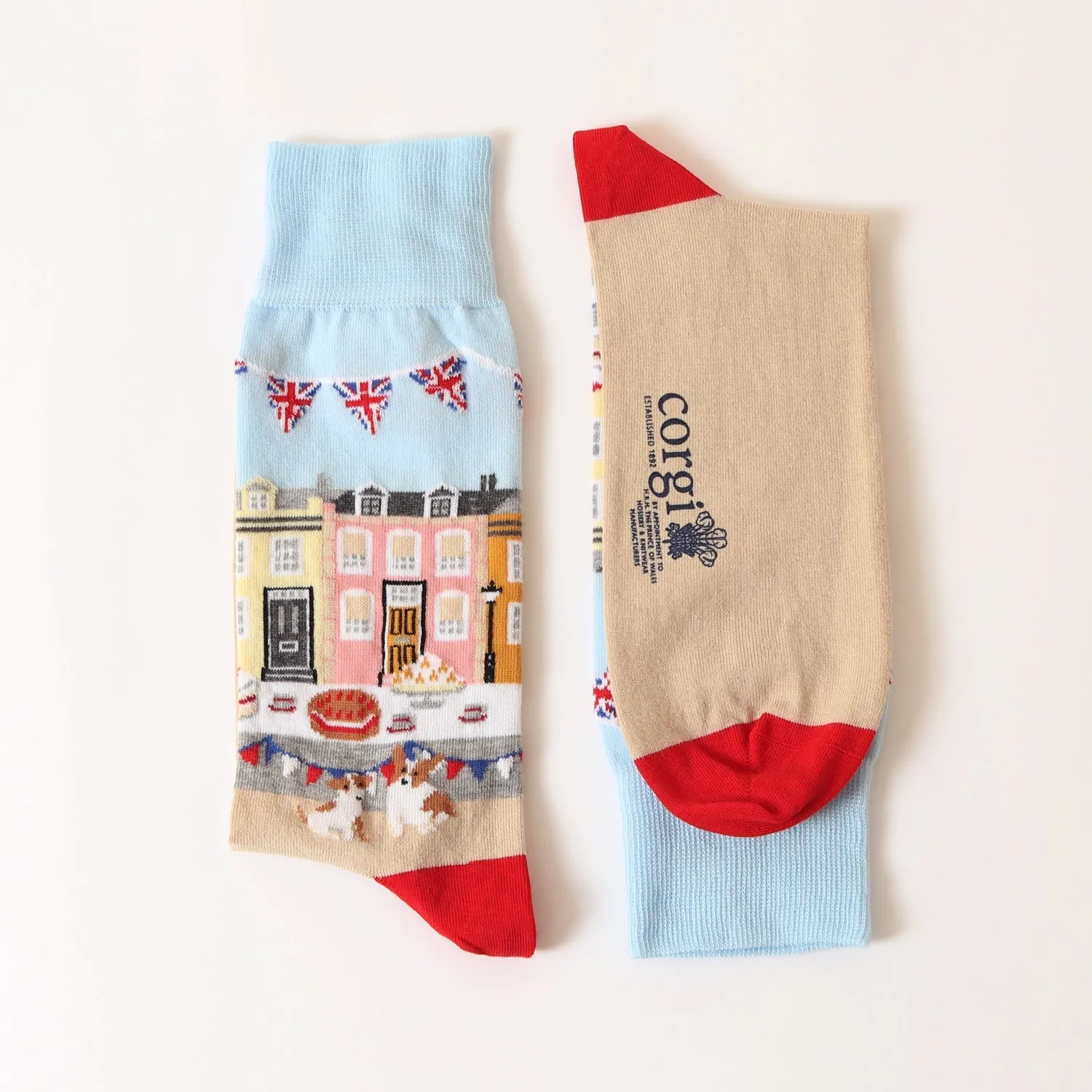 Men's Royal Corgi Dog Scene Cotton Socks