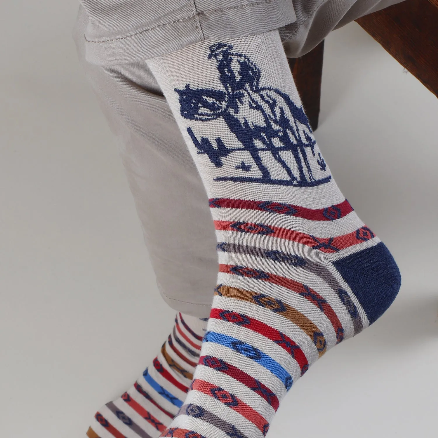 Men's Wild West Patterned Cotton Socks