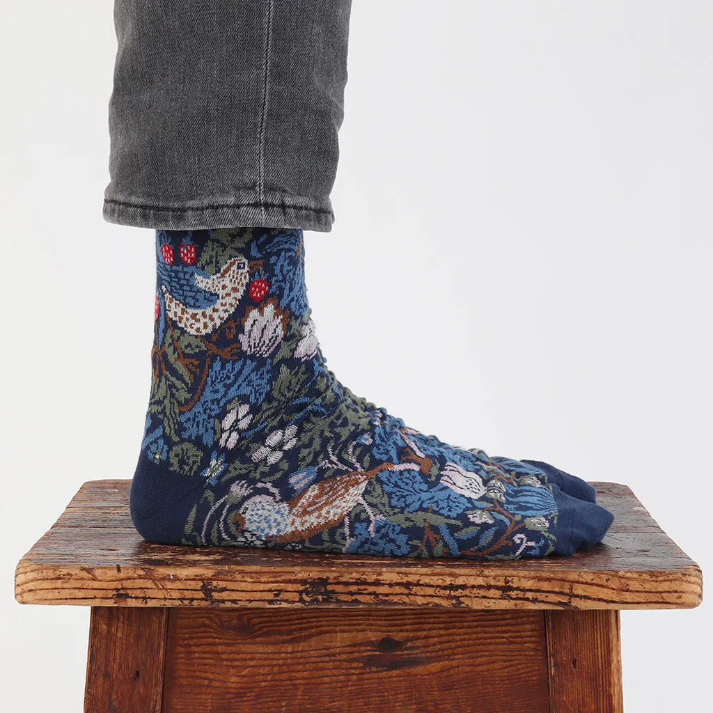 Men's William Morris Strawberry Thief Cotton Socks