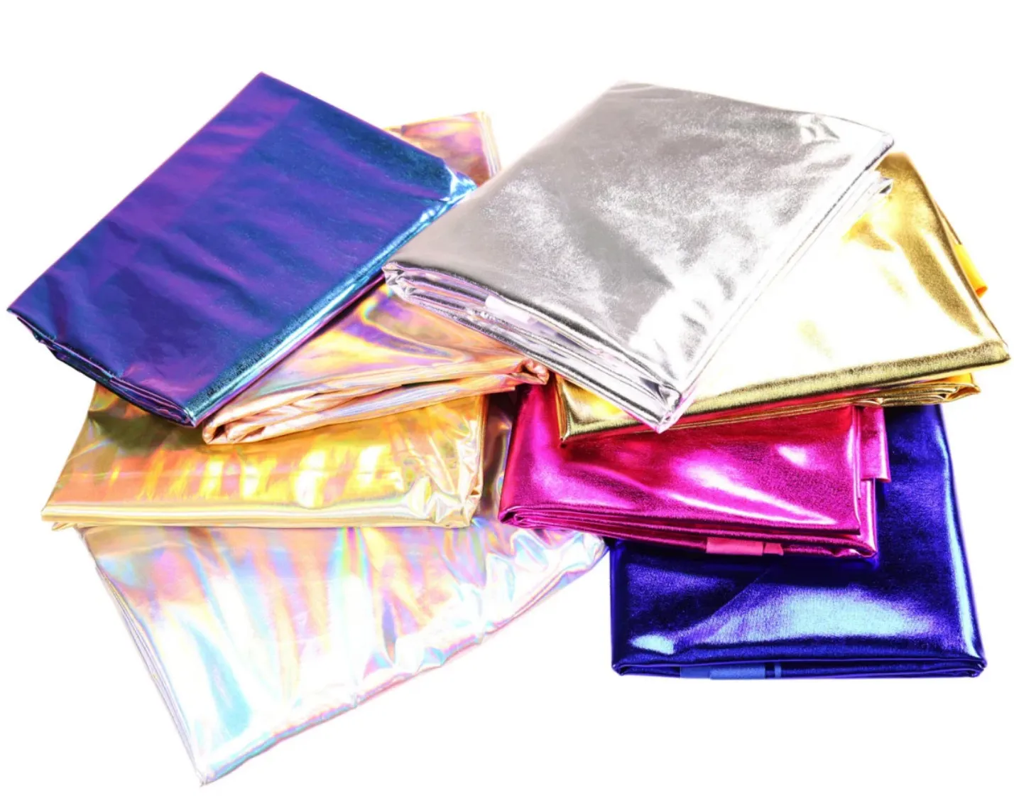 Metallic Foil Lame Spandex Knit Fabric | 4-Way Stretch | for Apparel, Costumes