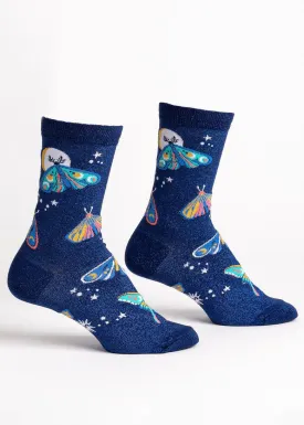 Moonlit Moth Metallic Women's Socks