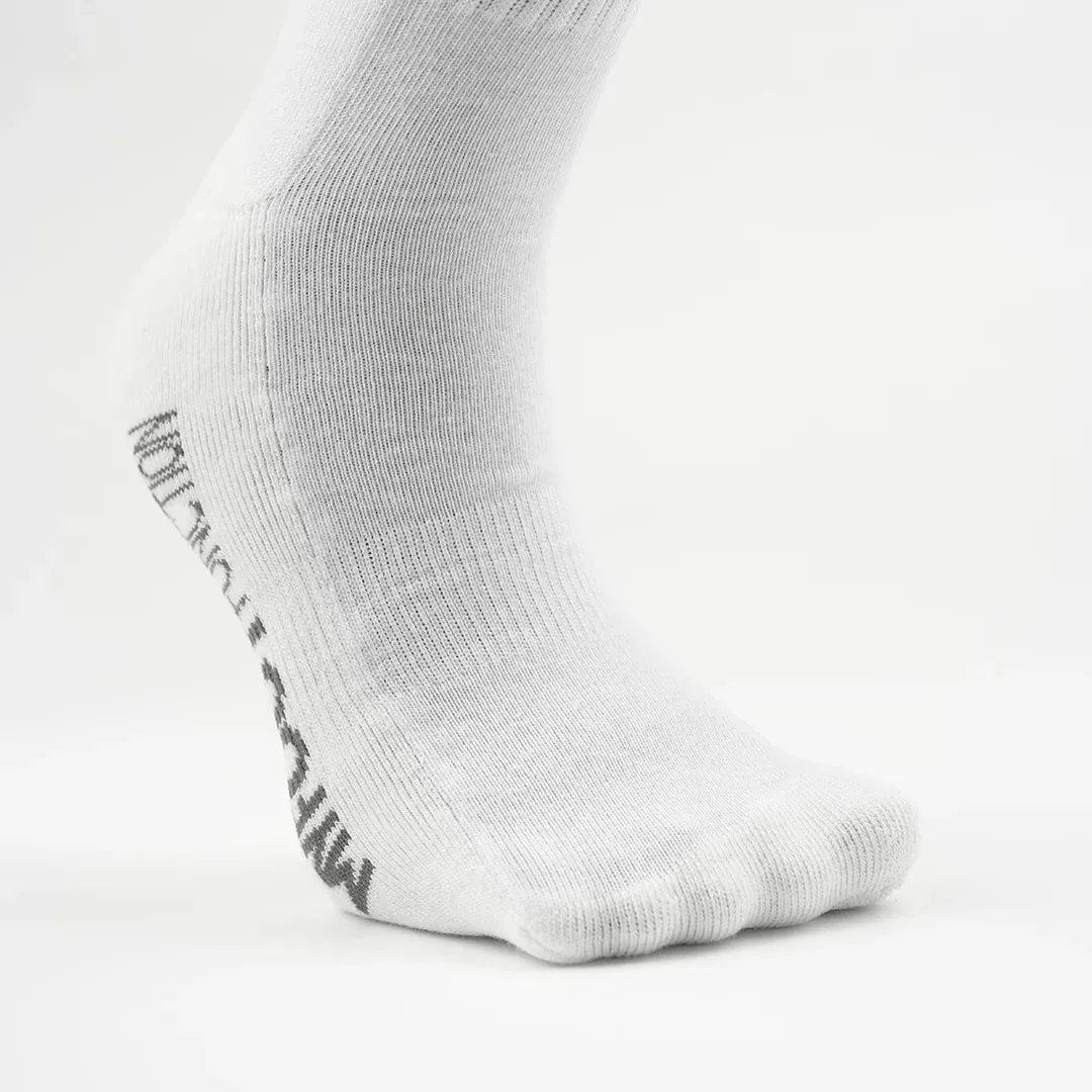 My Foot Function Wide Socks - Crew Length - White