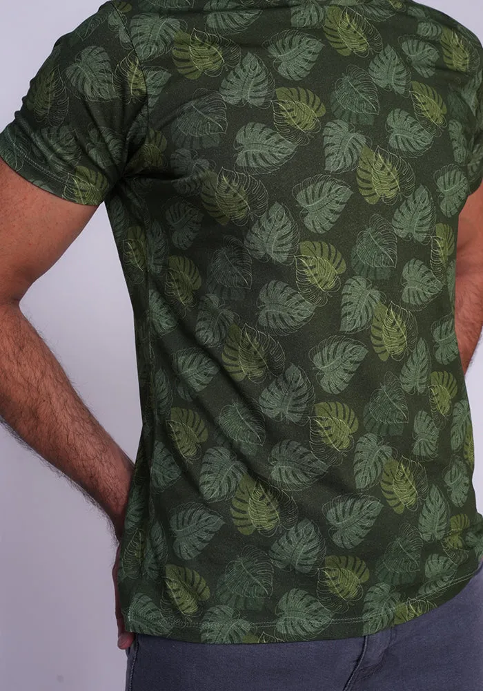 Olive Printed T-Shirt