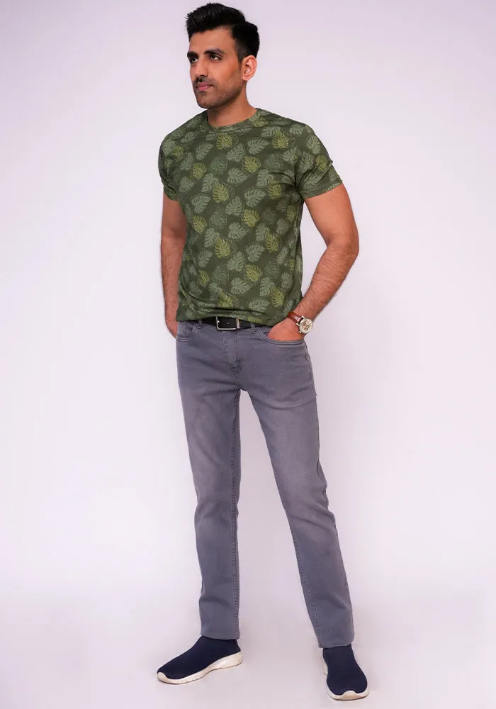 Olive Printed T-Shirt