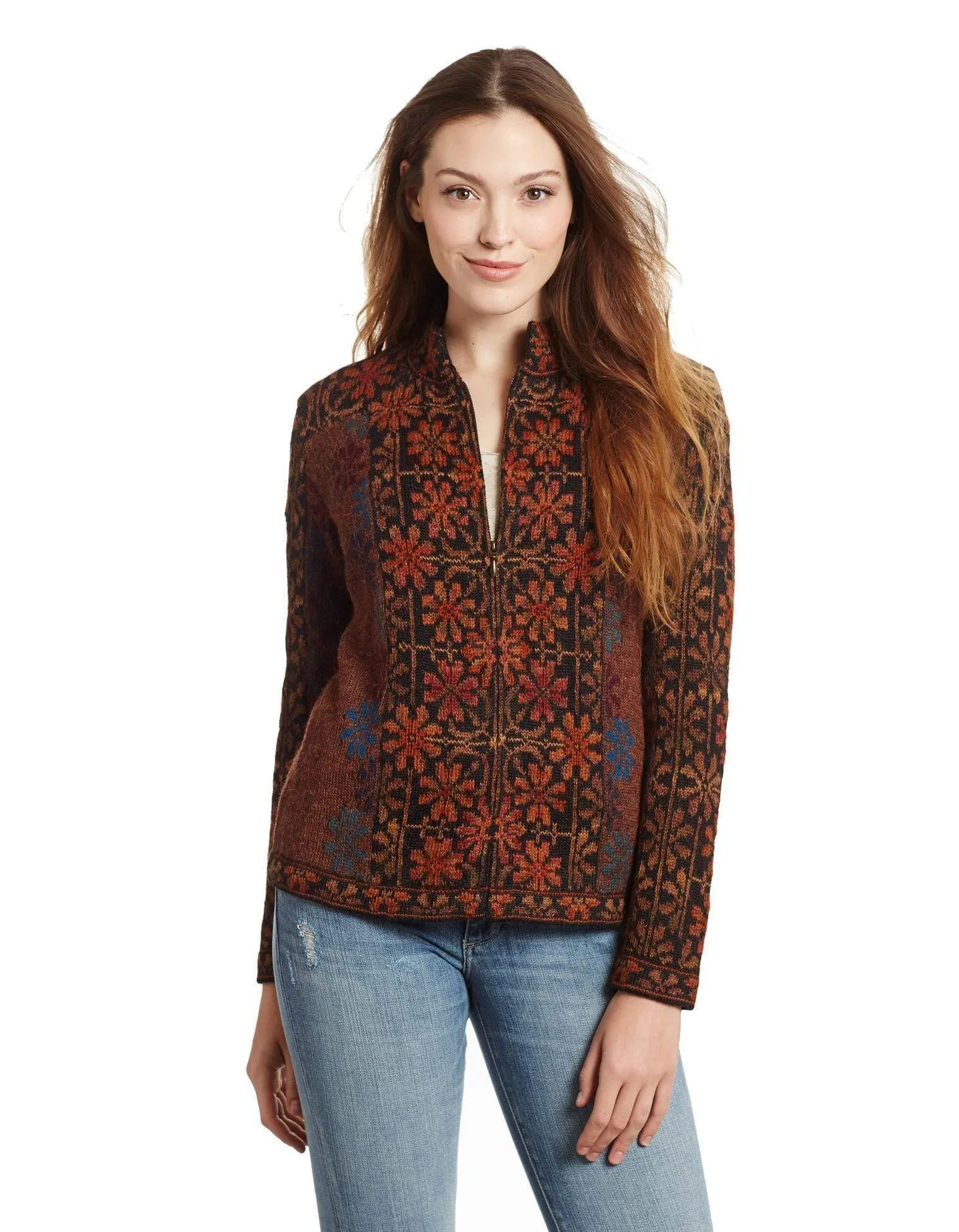 Ophelia Embroidered 100% Alpaca Cardigan Sweater