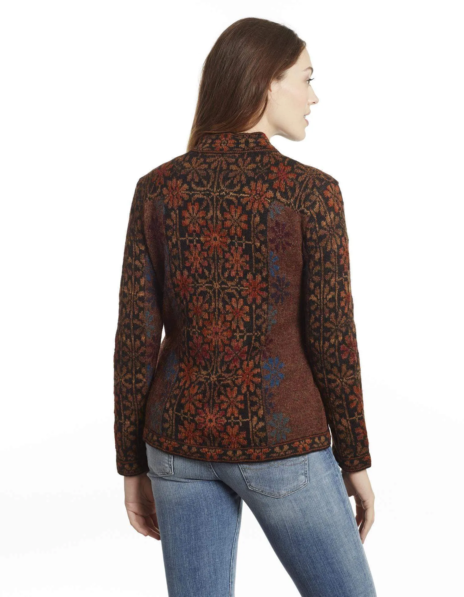 Ophelia Embroidered 100% Alpaca Cardigan Sweater