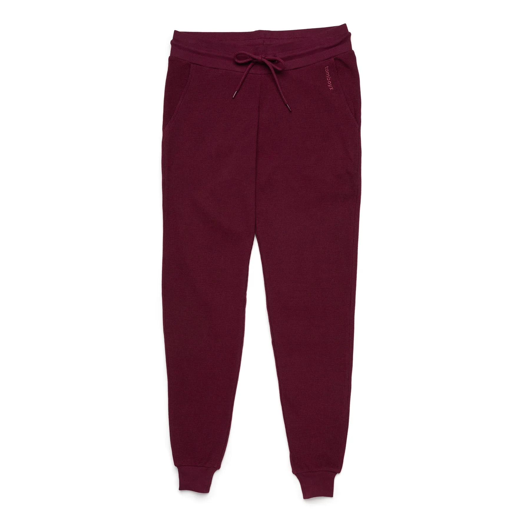 Organic Cotton Waffle Jogger - Black Cherry