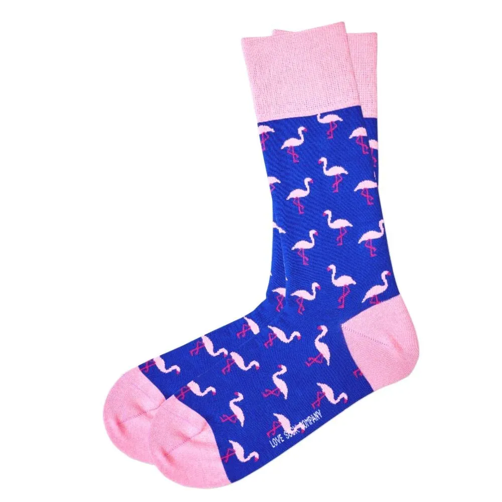 Pink Flamingo novelty crew socks (Unisex)