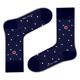 Polka Night Women's Luxury Crew Socks Navy Blue (W)