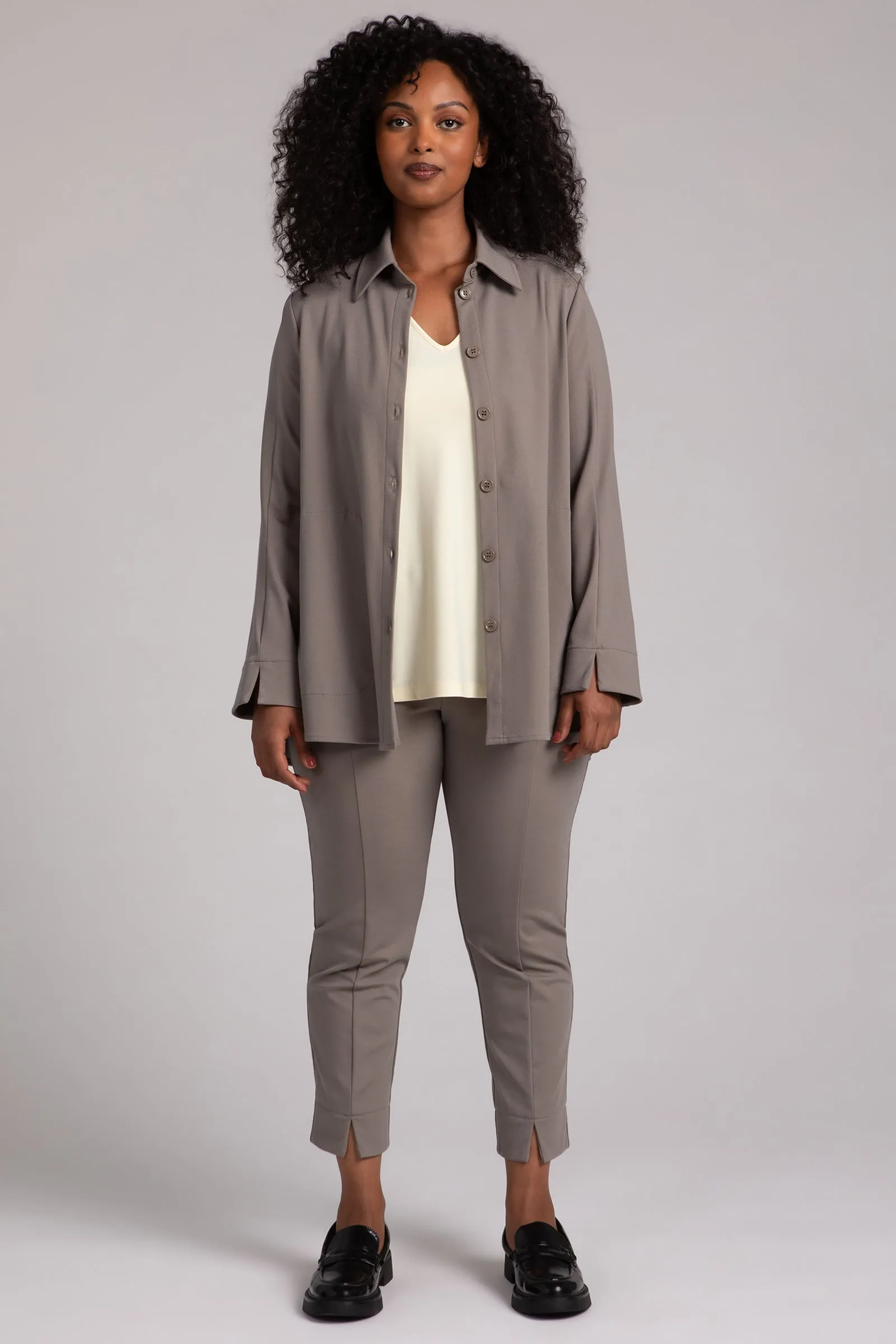 Ponte Hepburn Shacket | Taupe