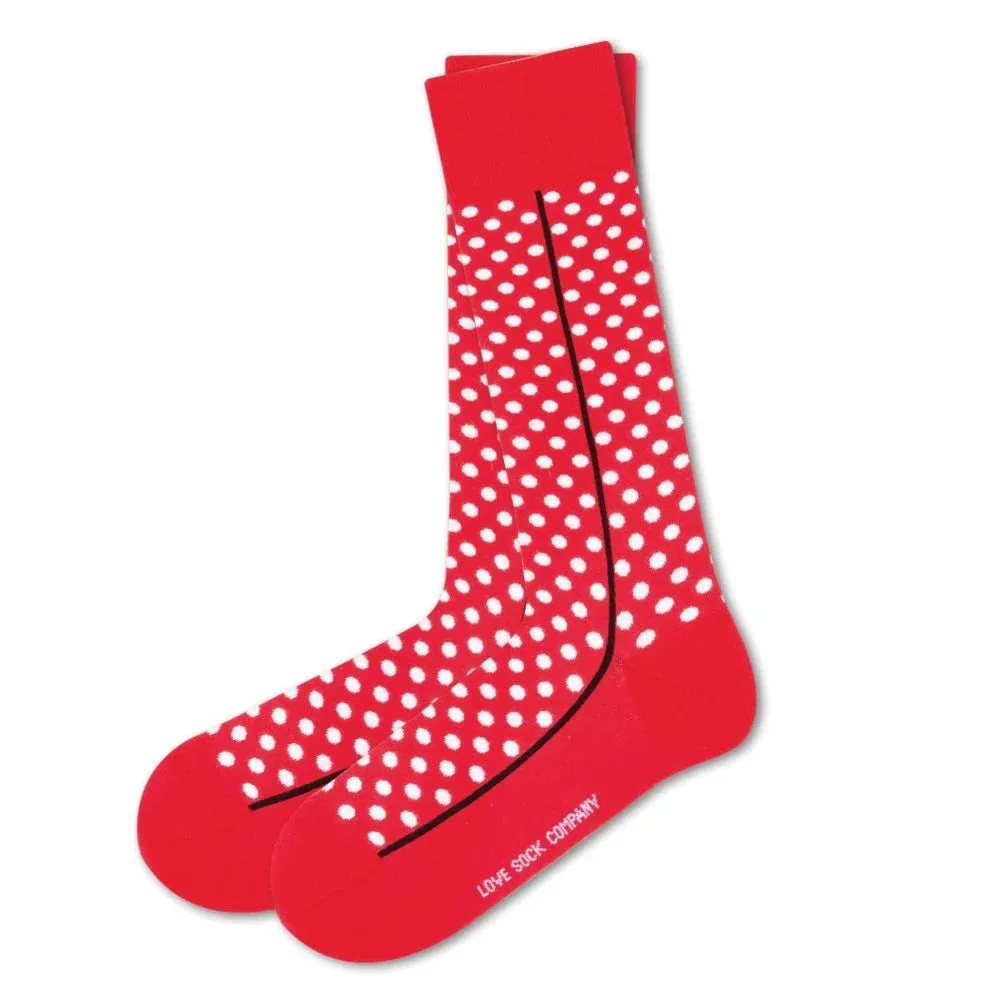 Red Line Groomsmen Wedding Dress Socks