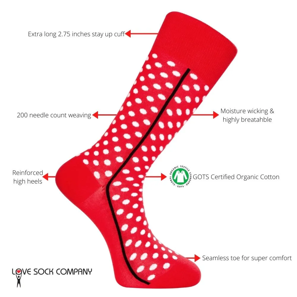 Red Line Groomsmen Wedding Dress Socks