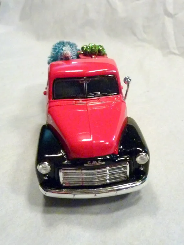 Red metal Truck decorations, Christmas Truck decorations, Farmhouse truck decor