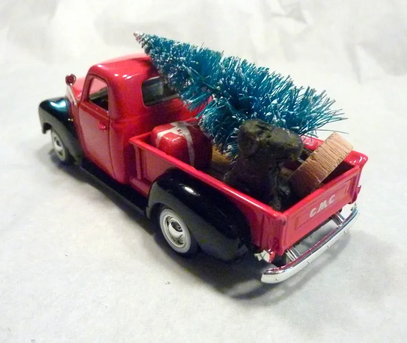 Red metal Truck decorations, Christmas Truck decorations, Farmhouse truck decor