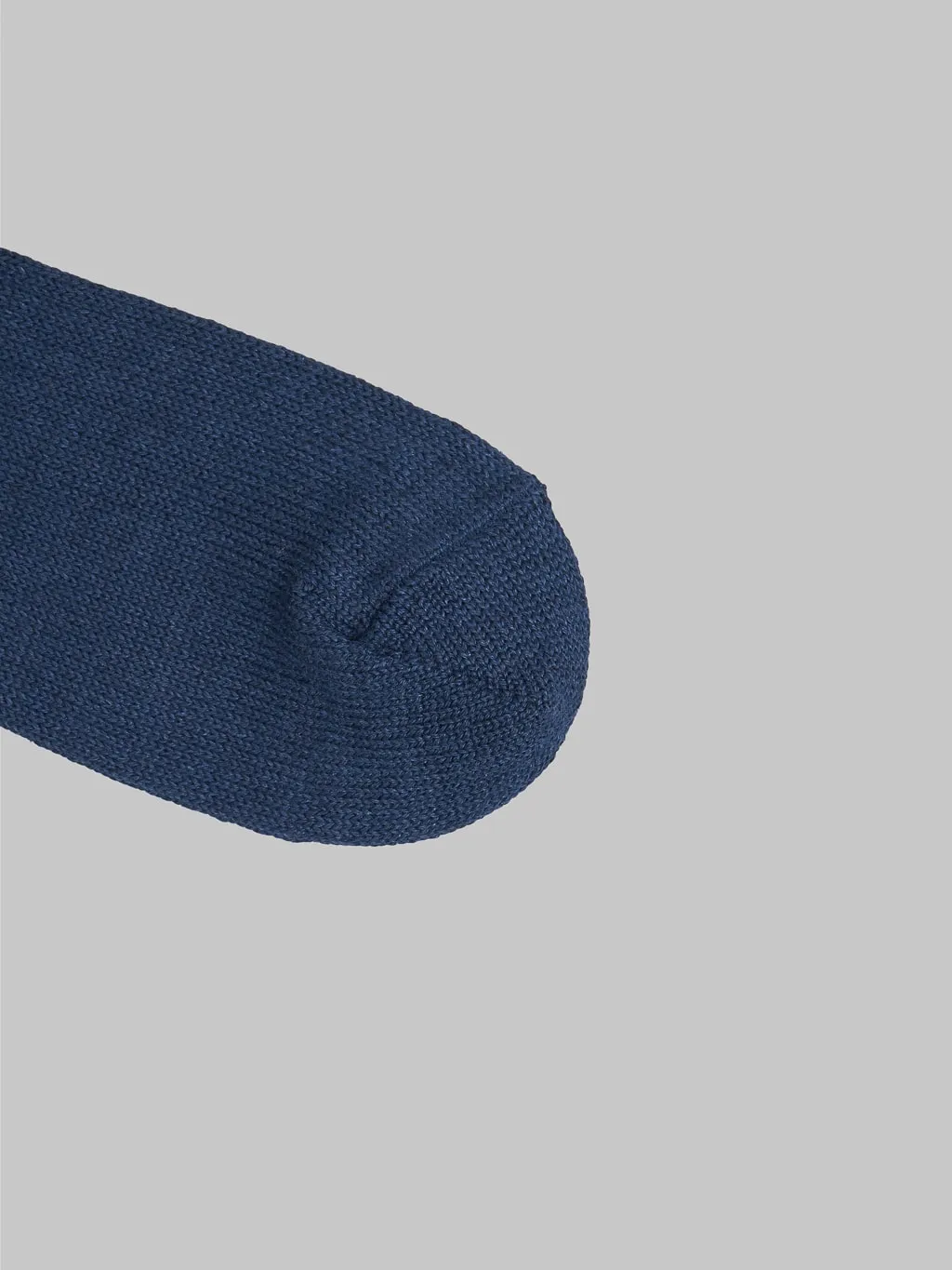 ROTOTO Linen Cotton Ribbed Crew Socks Navy