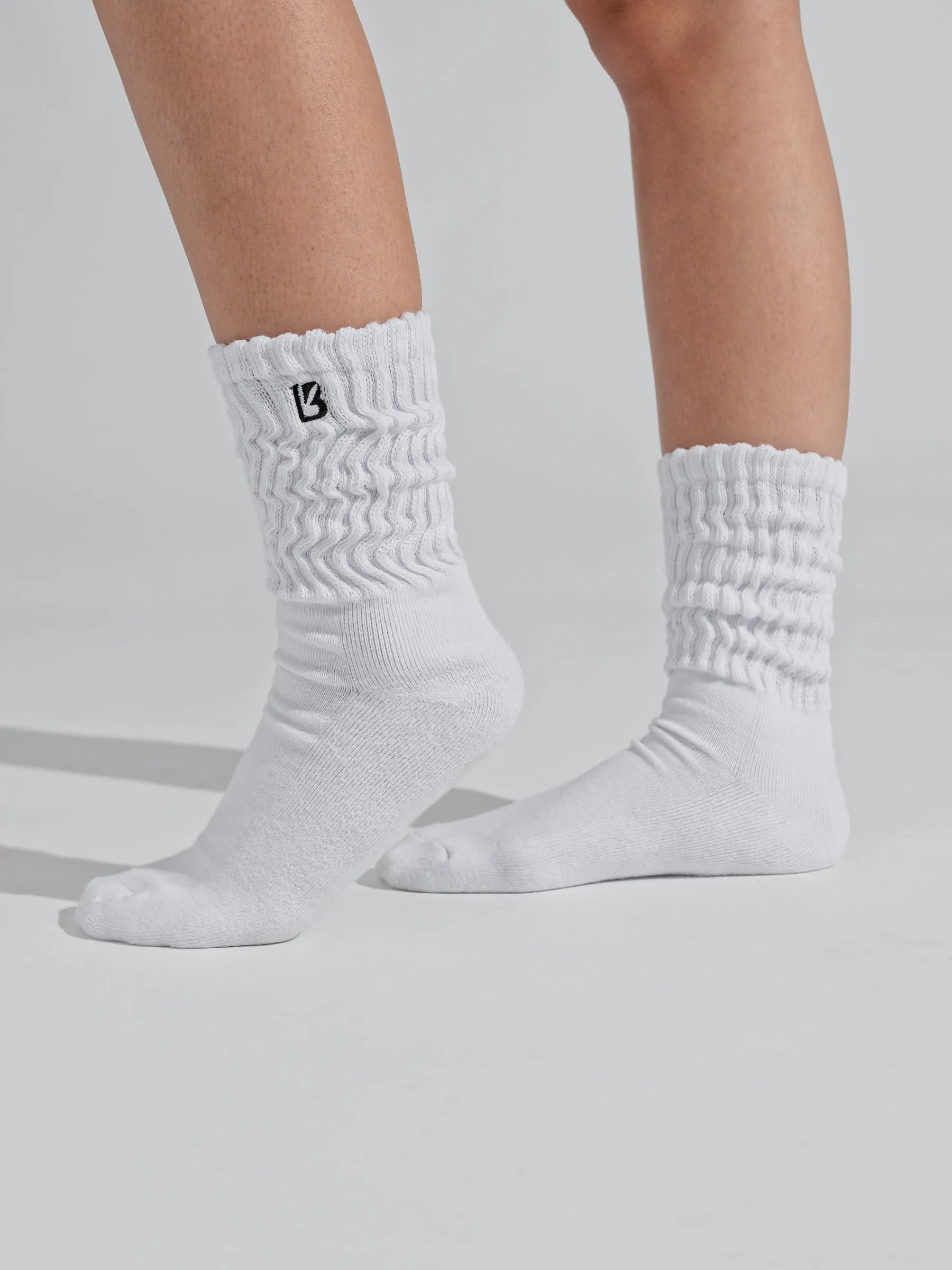 Scrunch Socks - White/Black