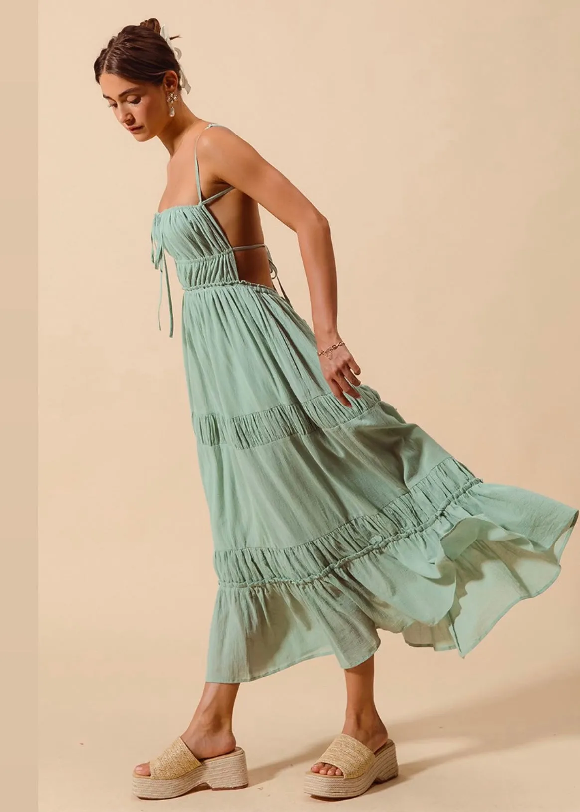 Seaside Serenity Boho Maxi Dress