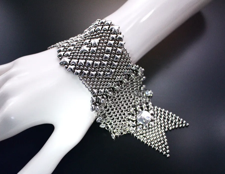 SG Liquid Metal Chainmail CMB9Z-AS (antique silver finish) Bracelet by Sergio Gutierrez