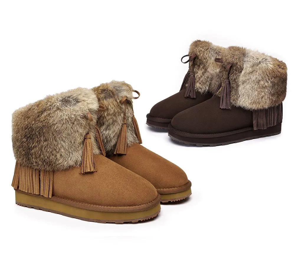 Sheepskin Ankle Fur Top Women Boots Urban Foxy