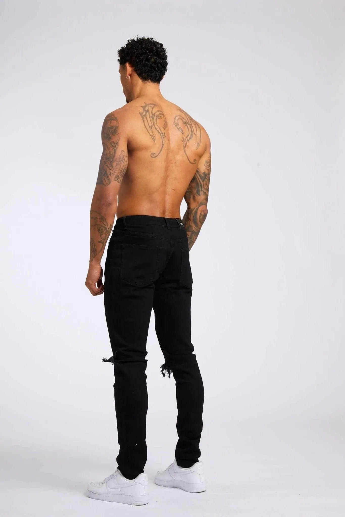 SLIM FIT JEANS 1.0 - BLACK DESTROYED KNEE