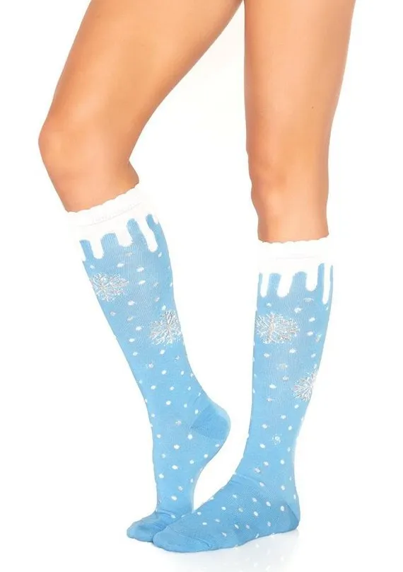 Snowflake Knee High Socks