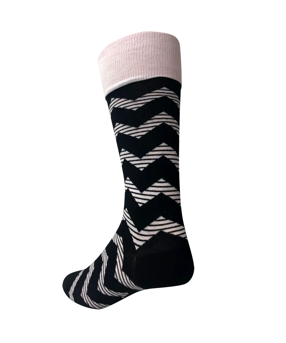 Striped Socks Black White Box