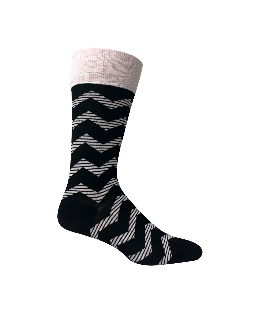 Striped Socks Black White Box