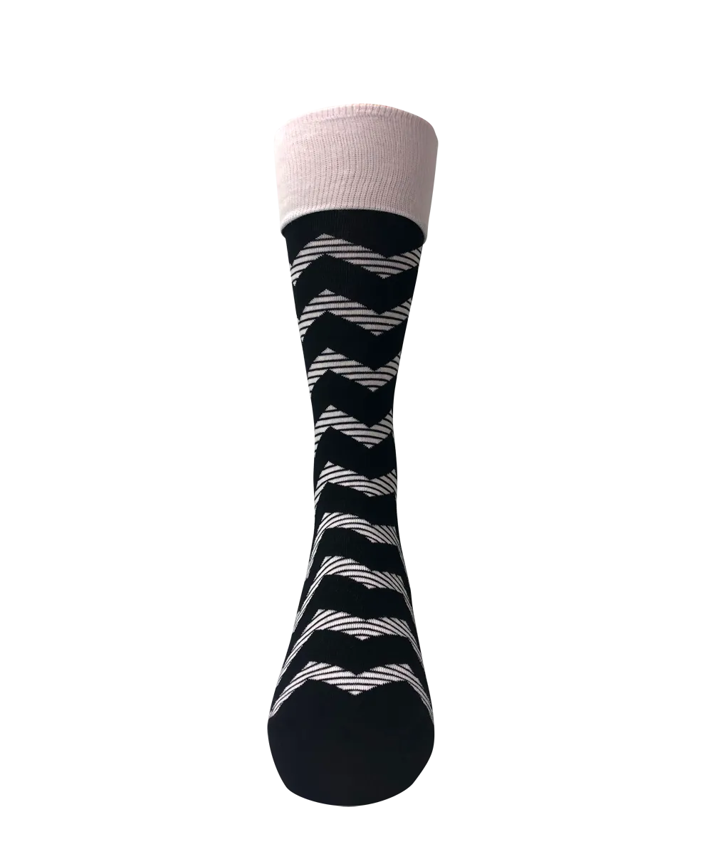 Striped Socks Black White Box