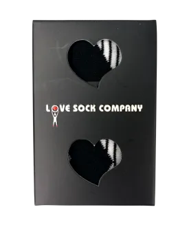 Striped Socks Black White Box