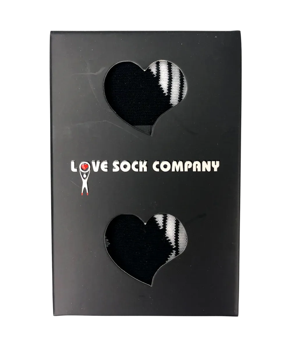 Striped Socks Black White Box