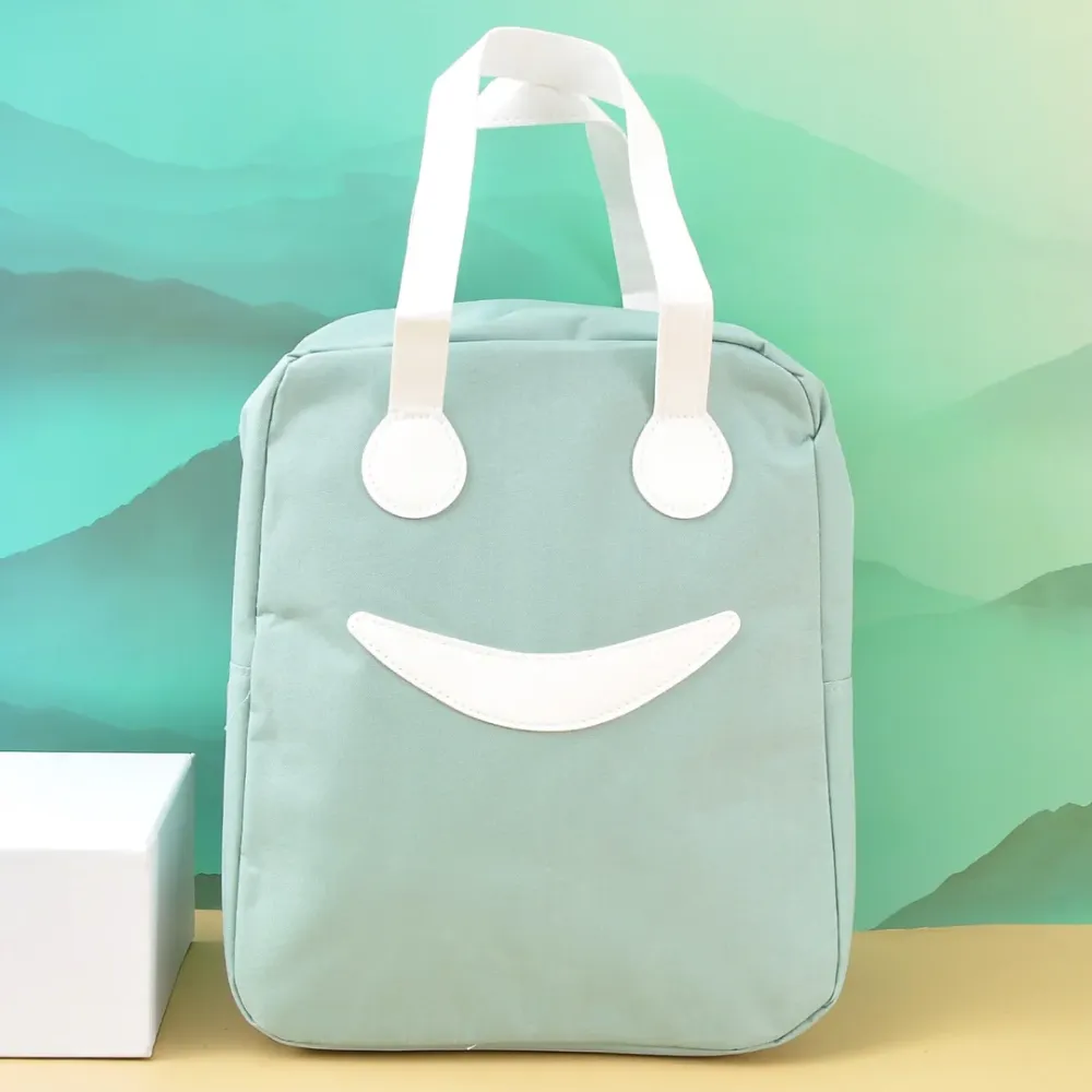 Stylish and elegant smiley lunch bag .