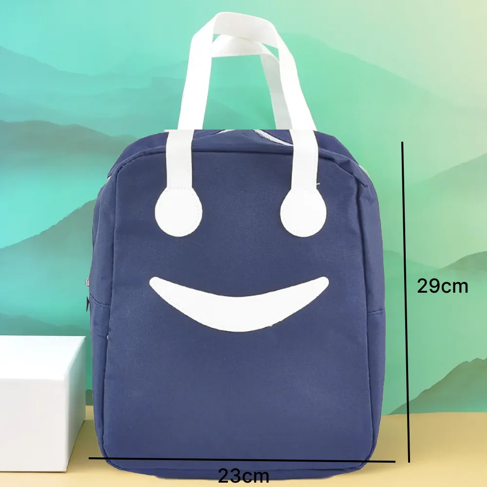 Stylish and elegant smiley lunch bag .