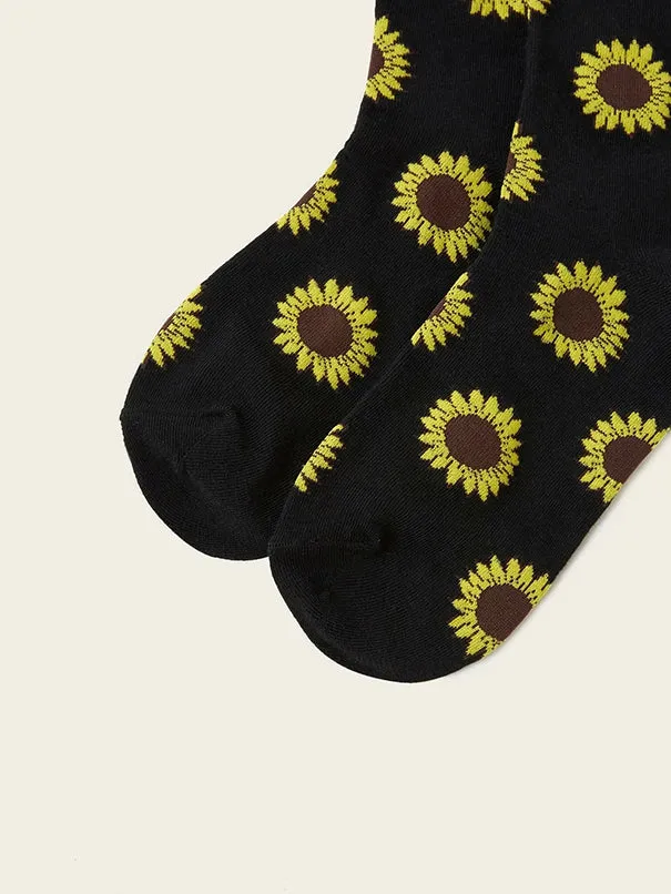 Sunflower Pattern Socks