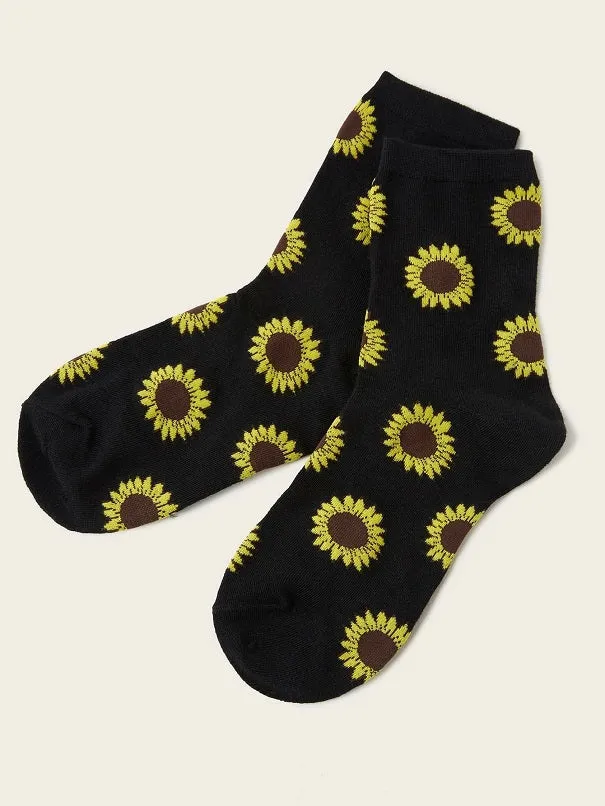 Sunflower Pattern Socks