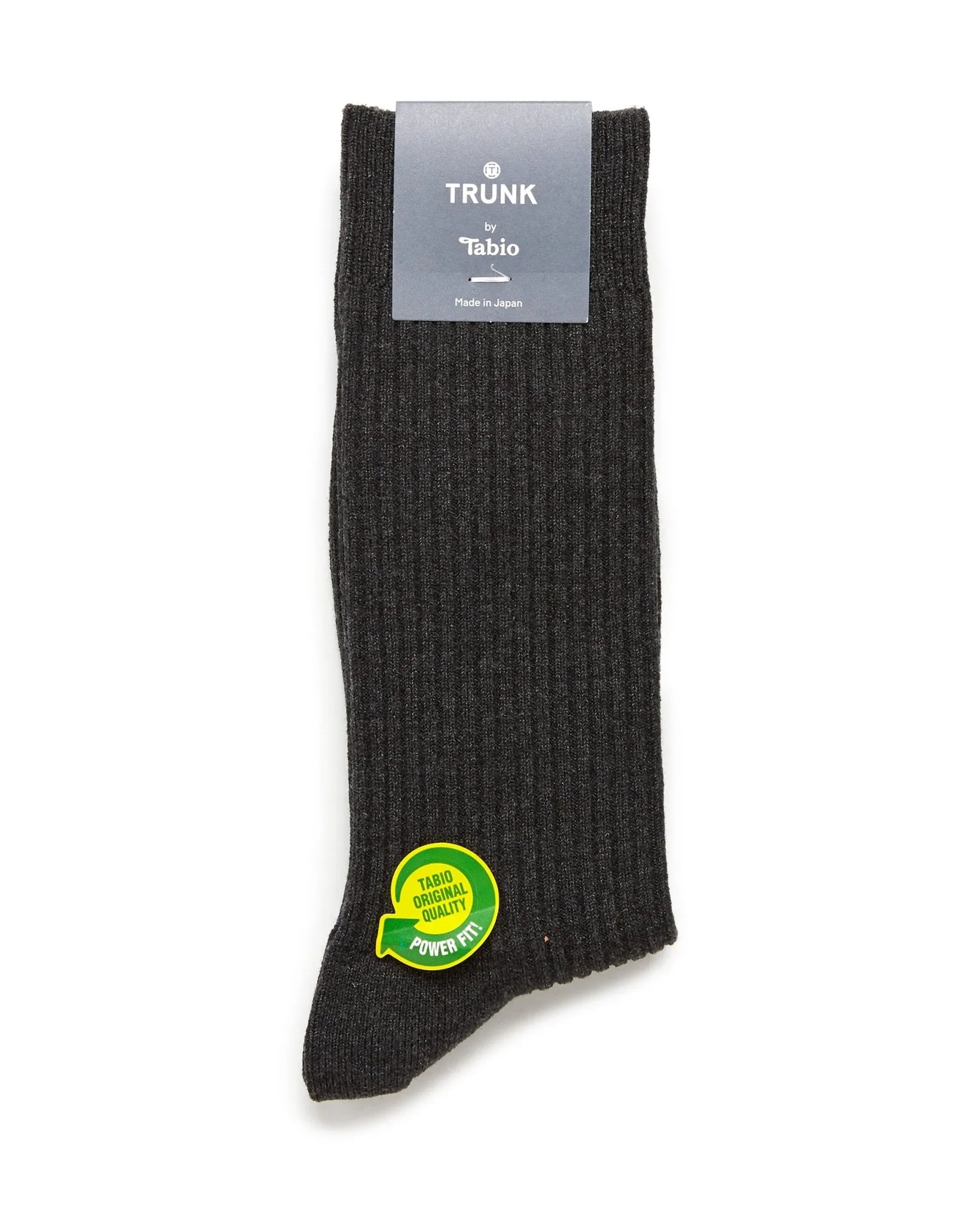 Tabio Power Fit Crew Socks: Heather Charcoal