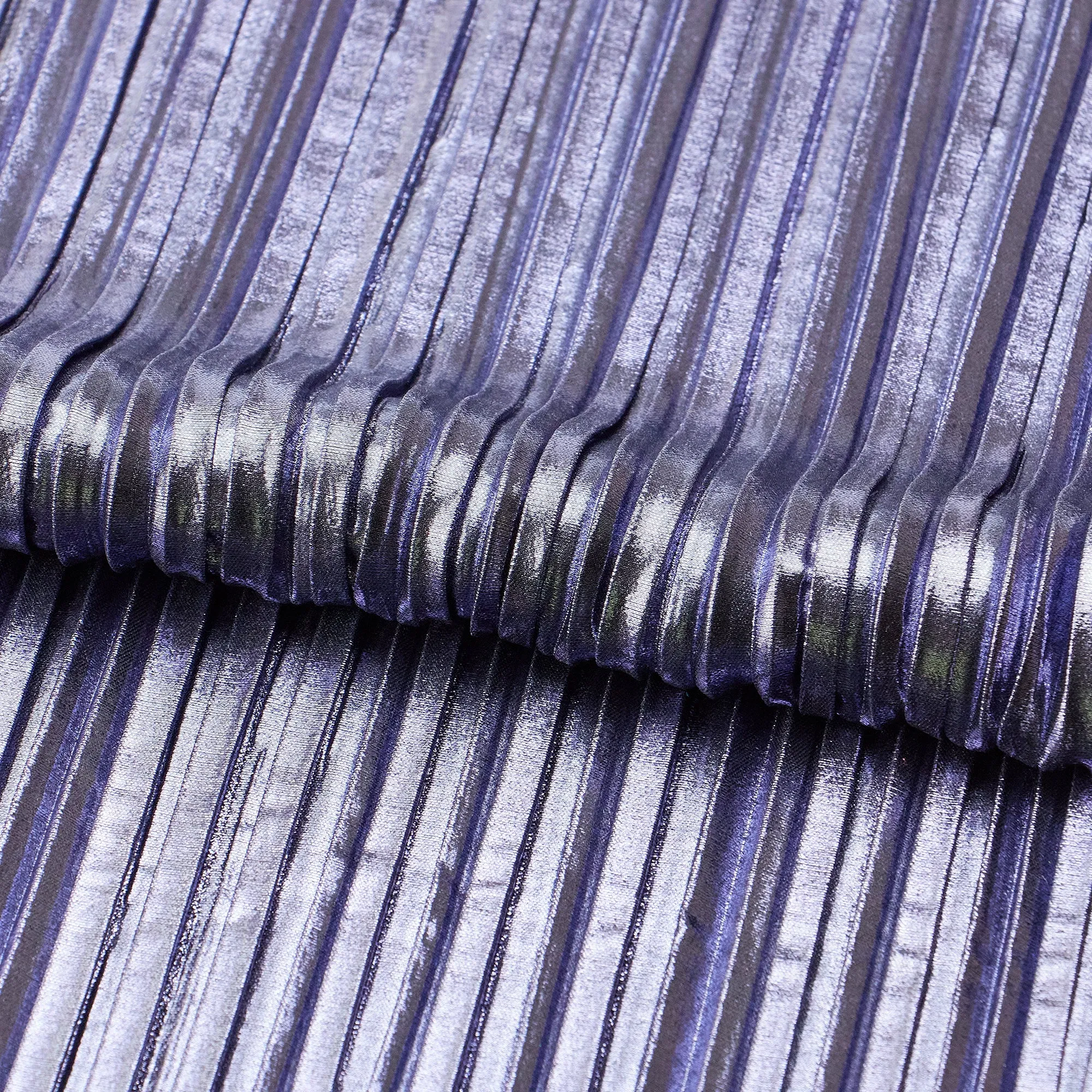 Titanium Pleated Polyester Fabric | Blue Moon Fabrics