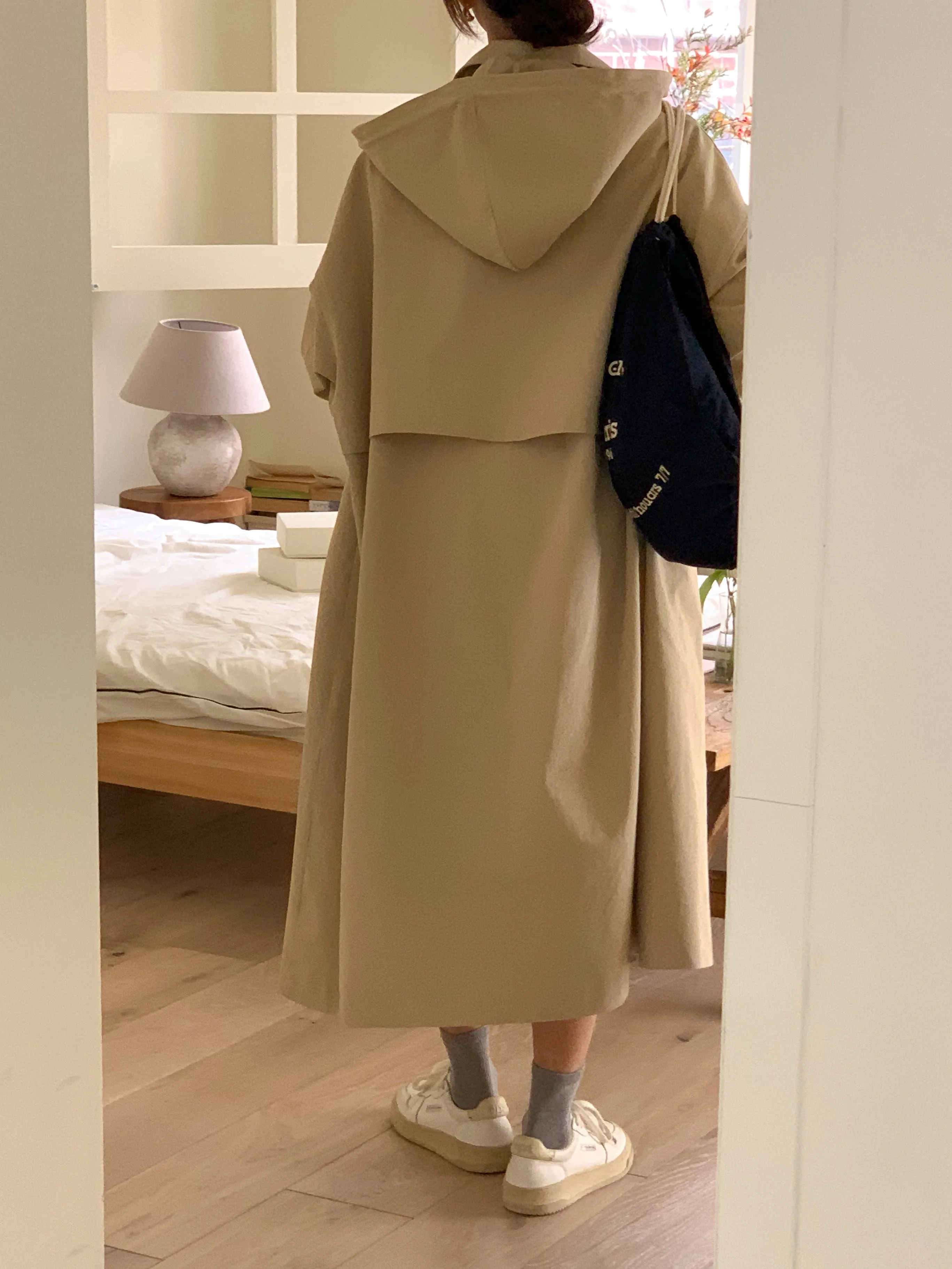 TYRA Hooded trench coat