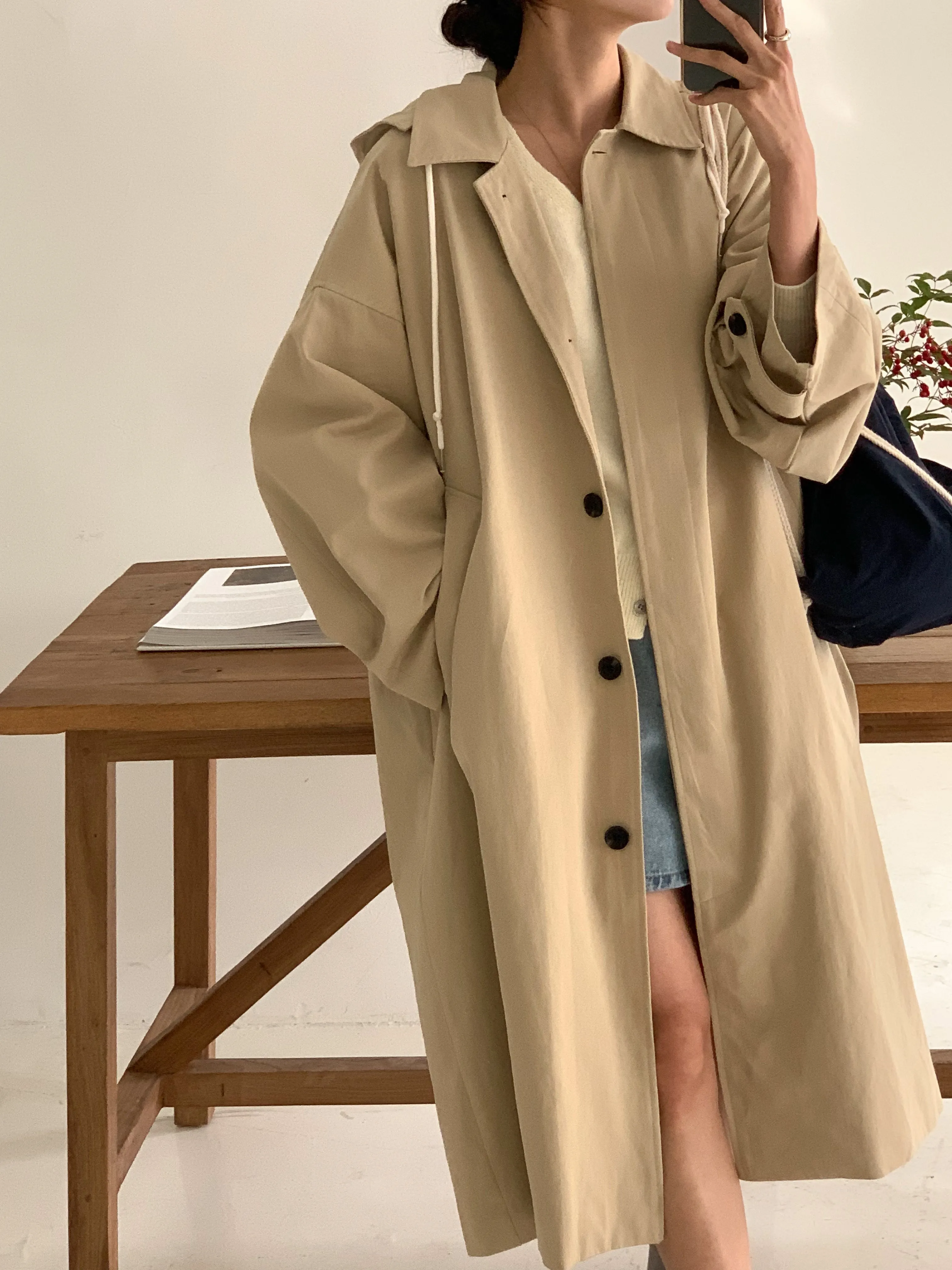 TYRA Hooded trench coat