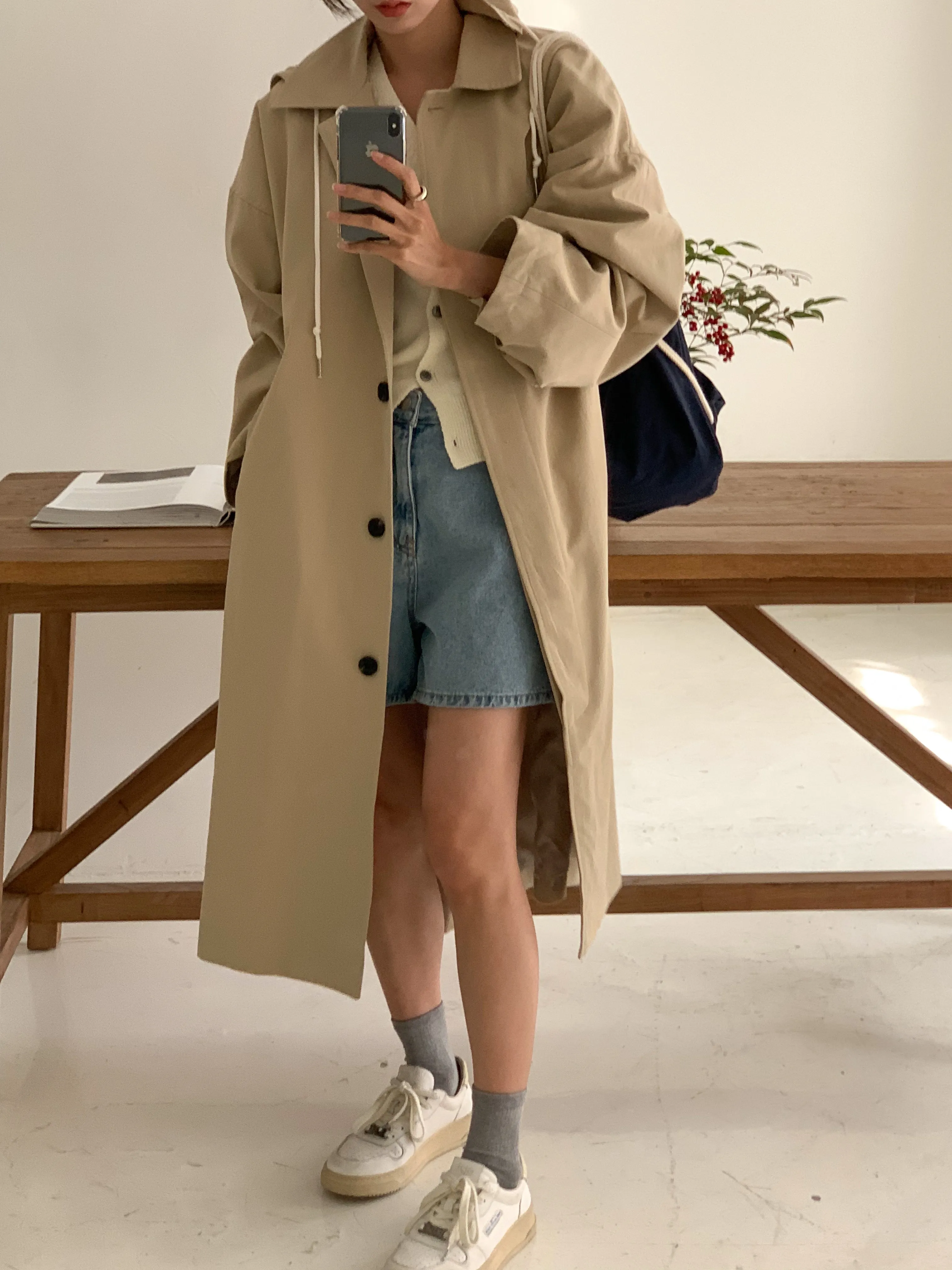 TYRA Hooded trench coat