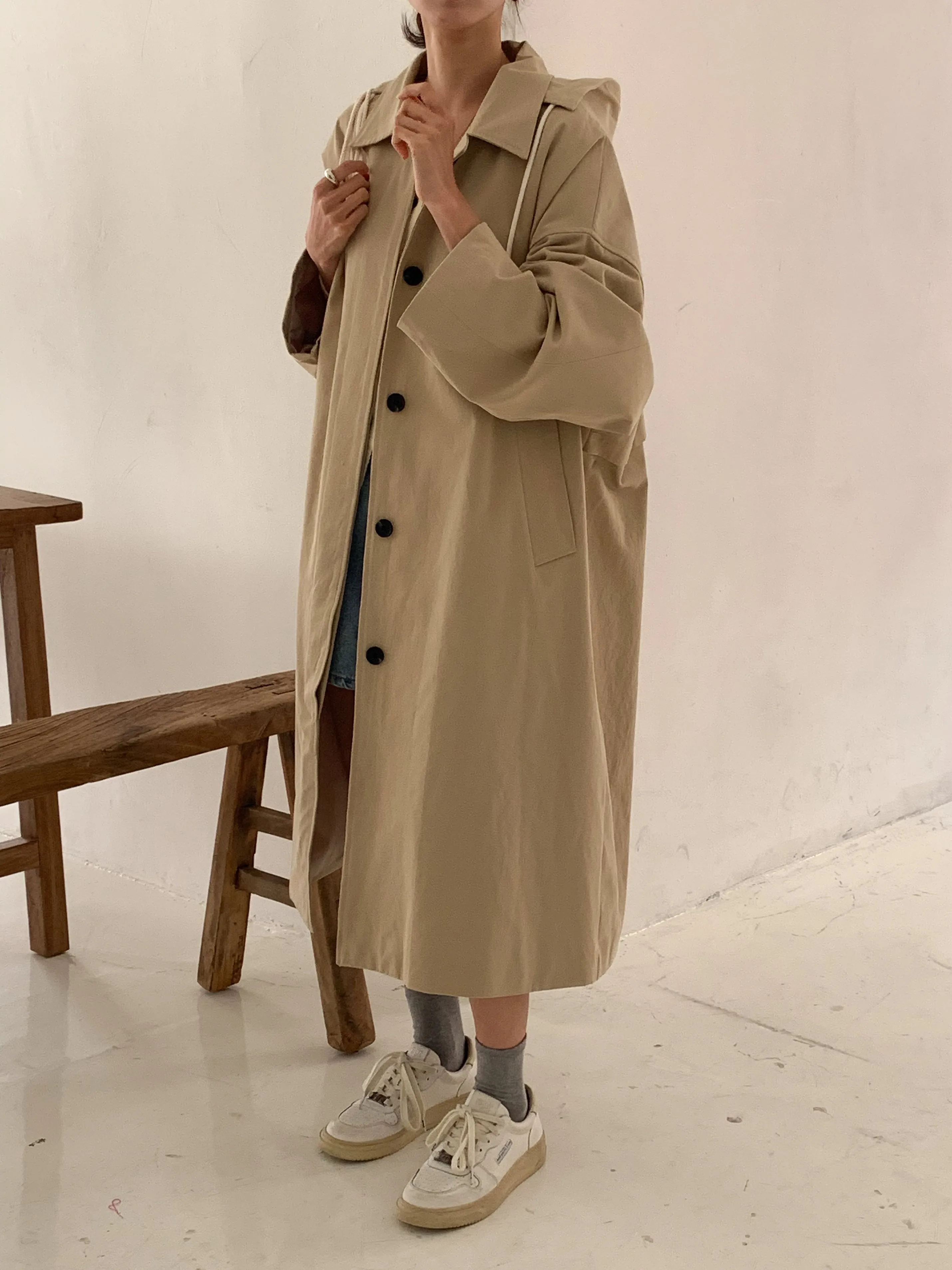 TYRA Hooded trench coat