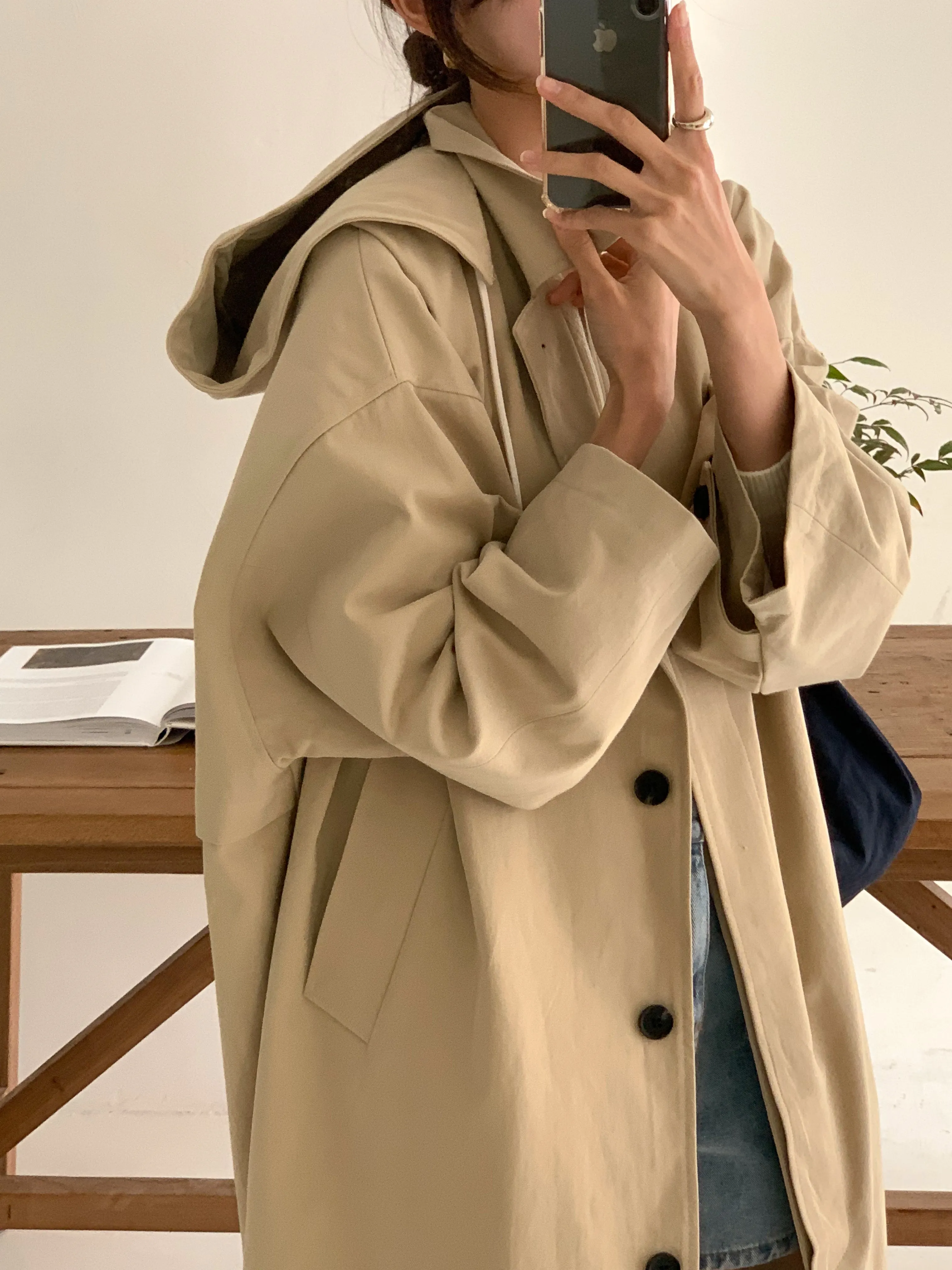 TYRA Hooded trench coat