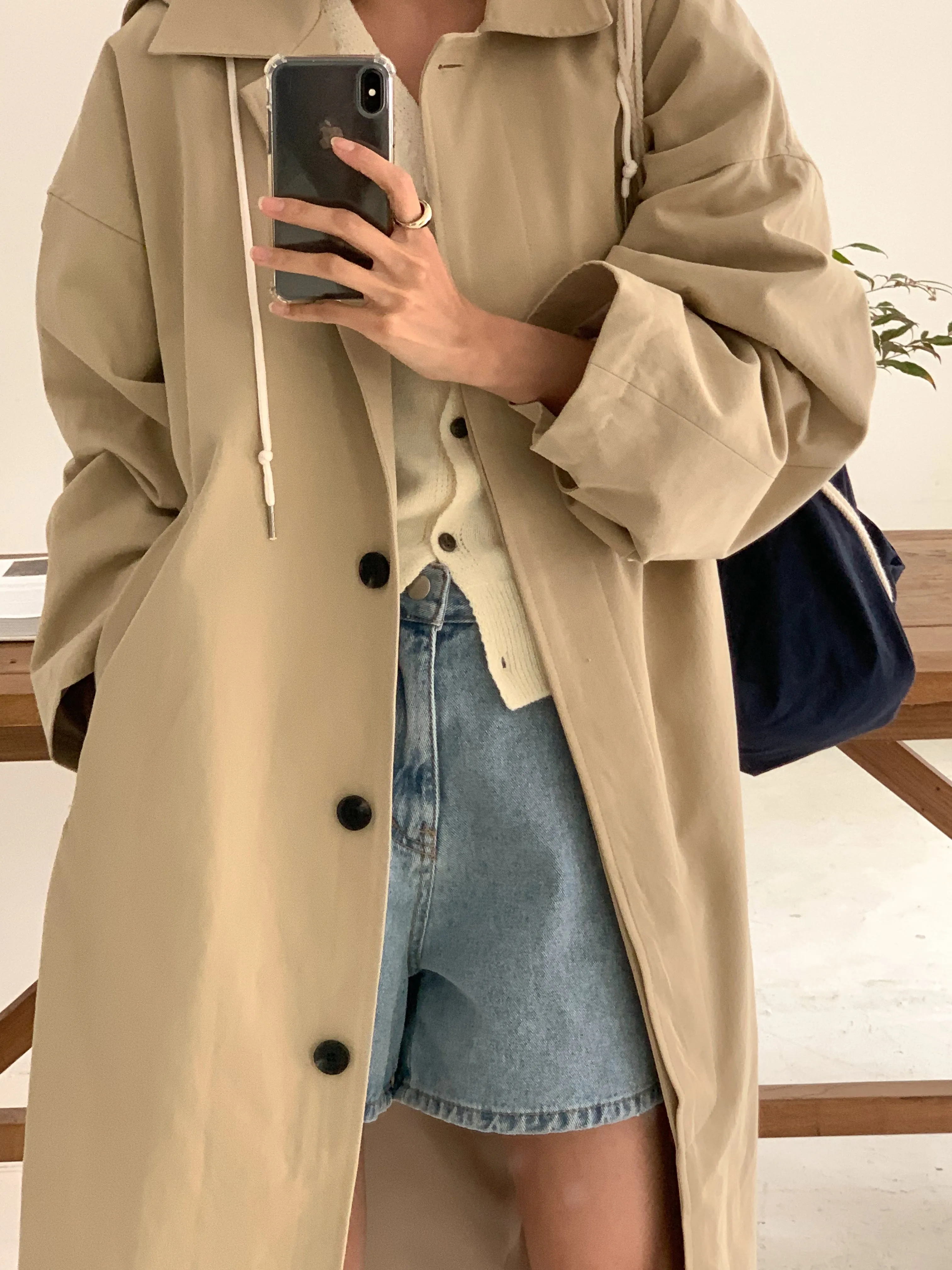 TYRA Hooded trench coat