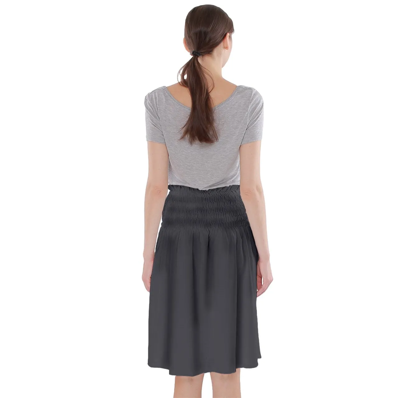 Vampire Art Cotton Grunge Charcoal Grey Midi Beach Skirt