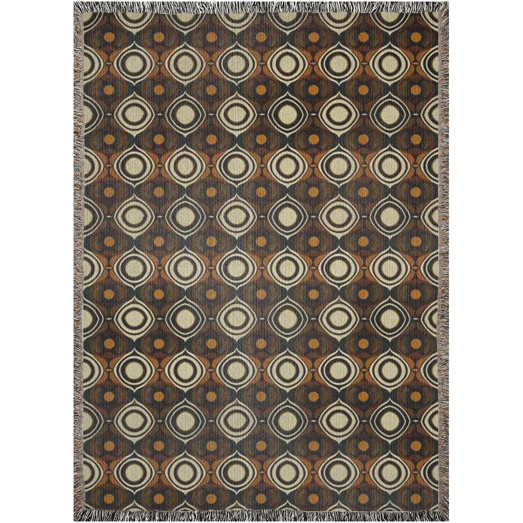 Vampire Art Grunge Premium 100% Cotton Soft Woven Blankets/Throws - Sixties Brown