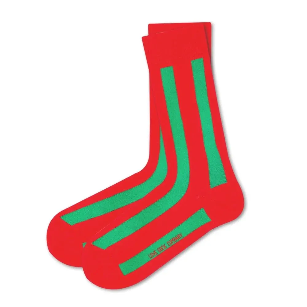 Vertical Striped Red Socks (W)