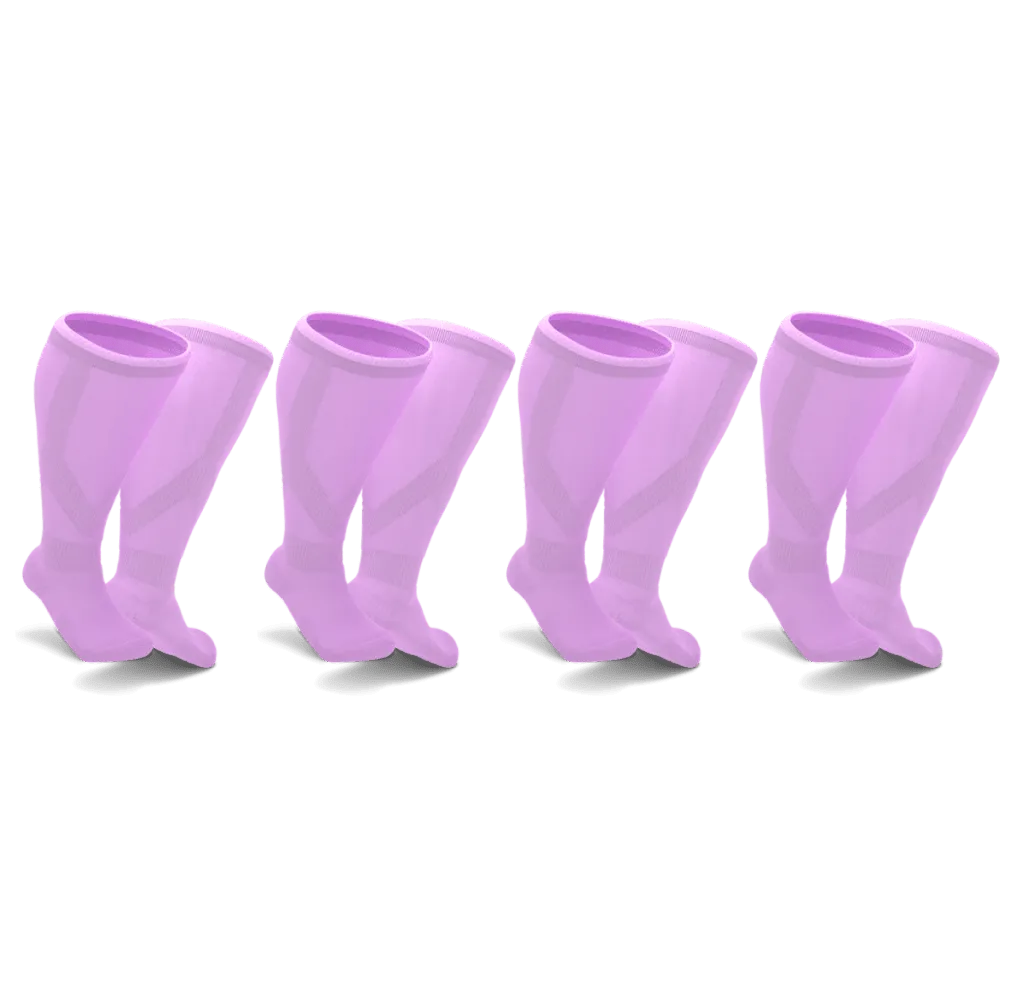 Via Pink Diabetic Compression Socks 4-Pack