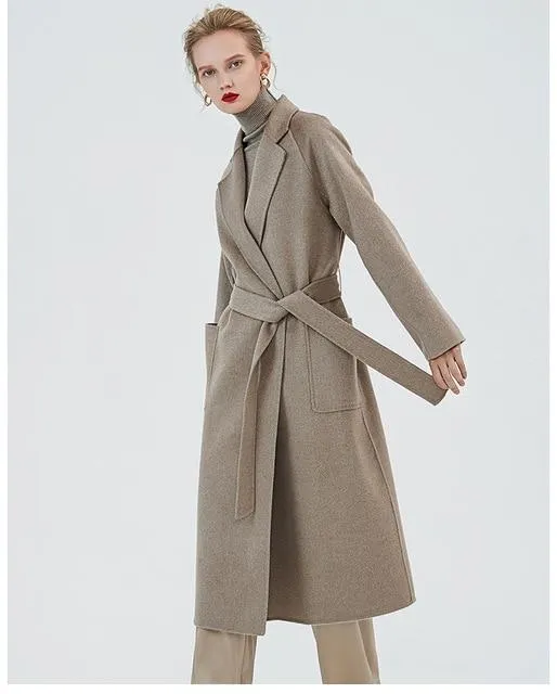 Water Ripple Double-Sided Cashmere Coat